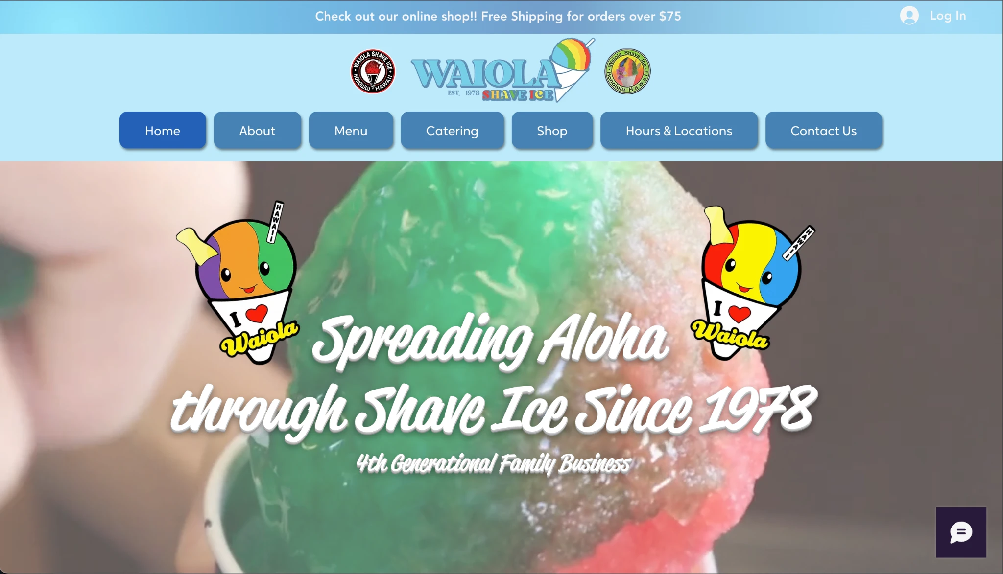 Waiola Shave Ice Modern Business Website