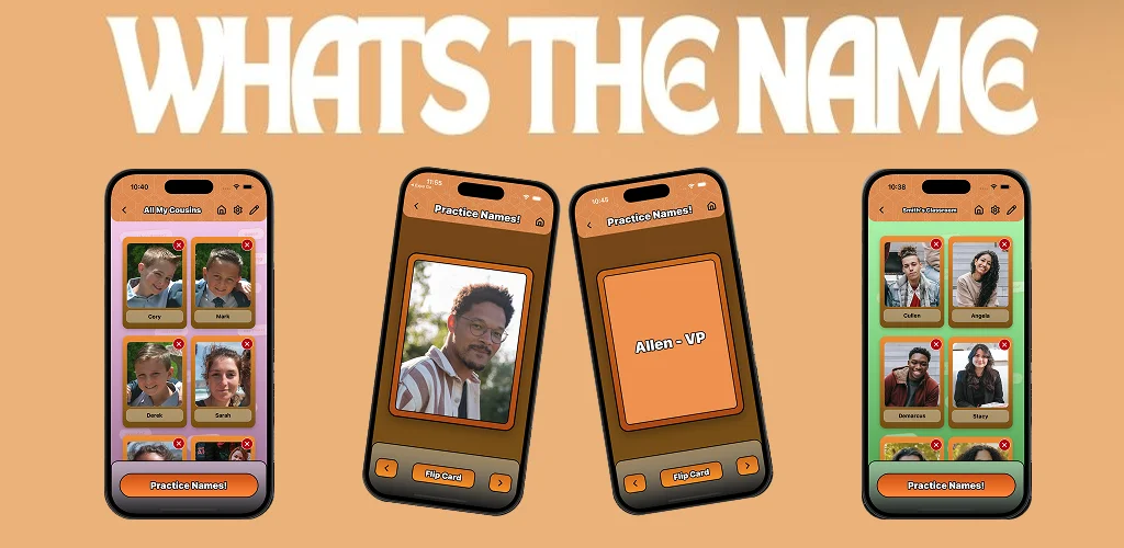 Whats The Name Name & Connection Flashcard App